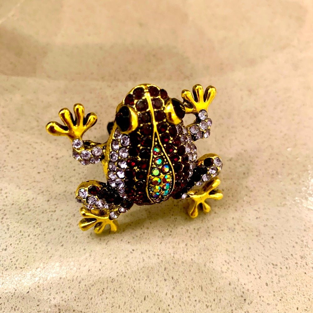 Car Vent Clip Good Luck Purple/Black Rhinestone Frog Prince (Horizontal Vent) - Picture 2 of 7